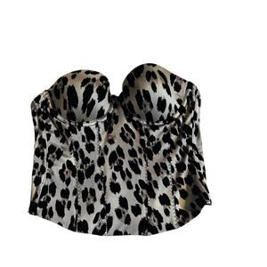 Pink Victoria’s Secret Leopard Print Strapless Bustier Top Size 34B